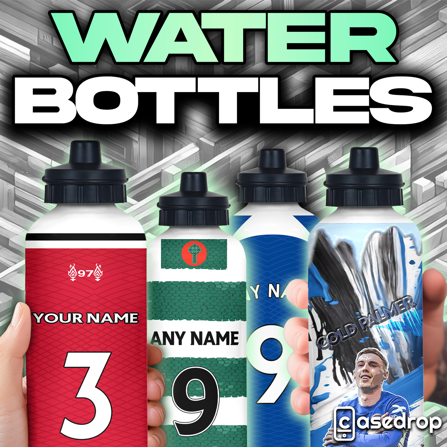 Custom 500ml and 600ml aluminium water bottles, designed with chic and stylish finishes, perfect for every occasion. Made to order, allowing for personalised designs that cater to your unique taste.