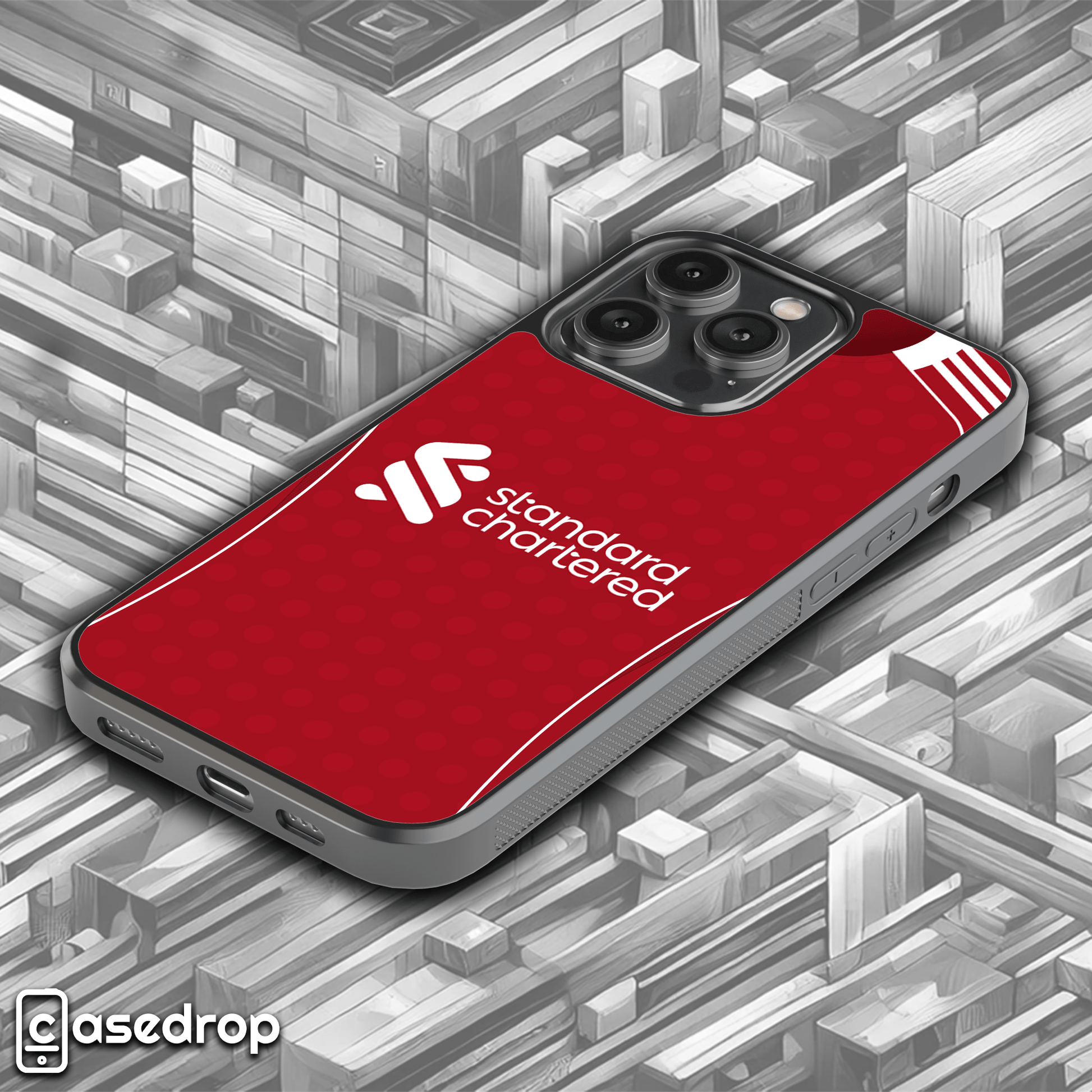 red lfc 2025 2026 home shirt phone cover front design for iPhone, Samsung and Google Pixel phone models