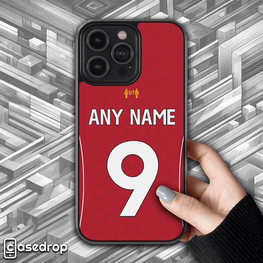 personalised liverpool 2025 home football kit phone case for iPhone, Samsung and Google Pixel phone models