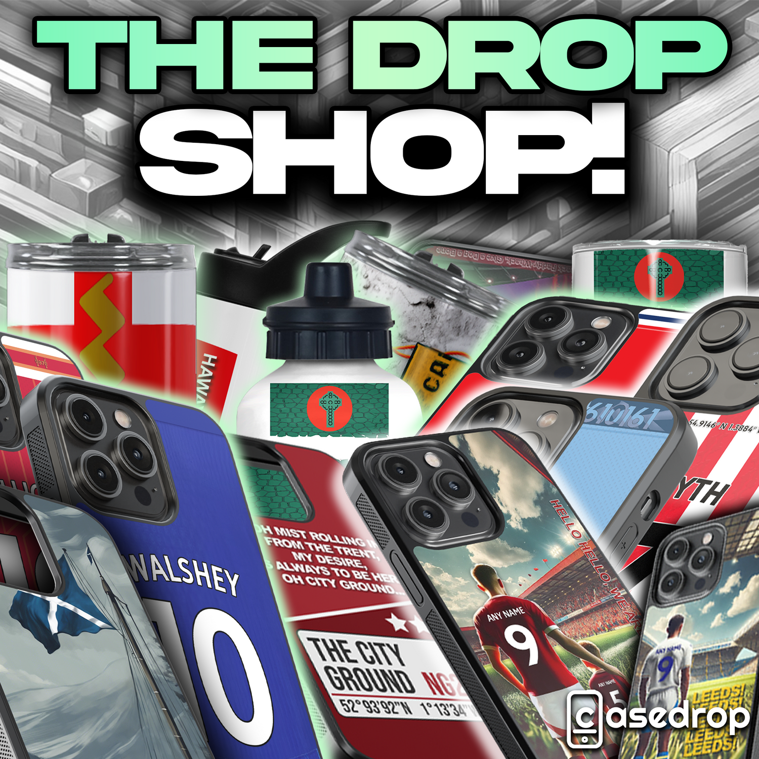 Bold & Unique Custom Tumblers, Drink Bottles, and Personalised Phone Case Collection. The Drop Shop at CaseDrop!