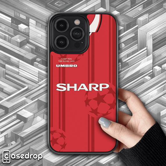 Retro Manchester United treble-winning season phone case with historic design