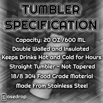 Infographic detailing the specifications of the personalised Arsenal football tumbler, including material, insulation, and design features