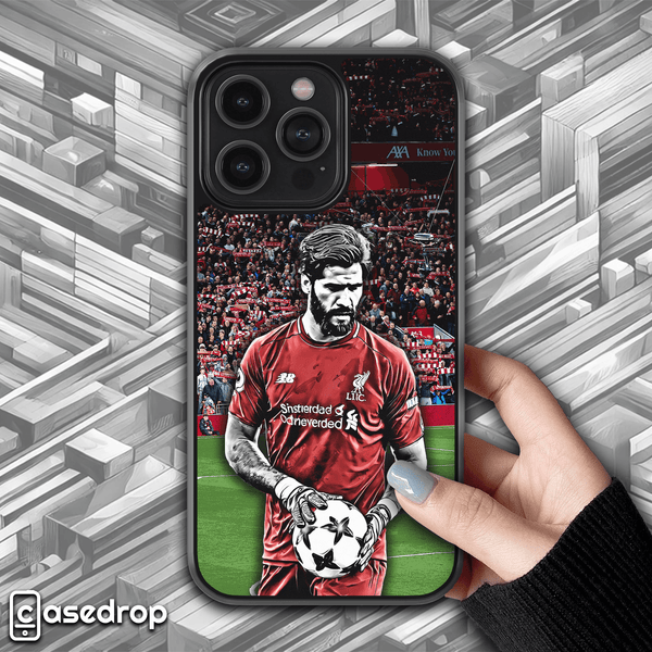 Alisson Becker Liverpool football goalkeeper phone case for iPhone, Samsung and Google Pixel phone models