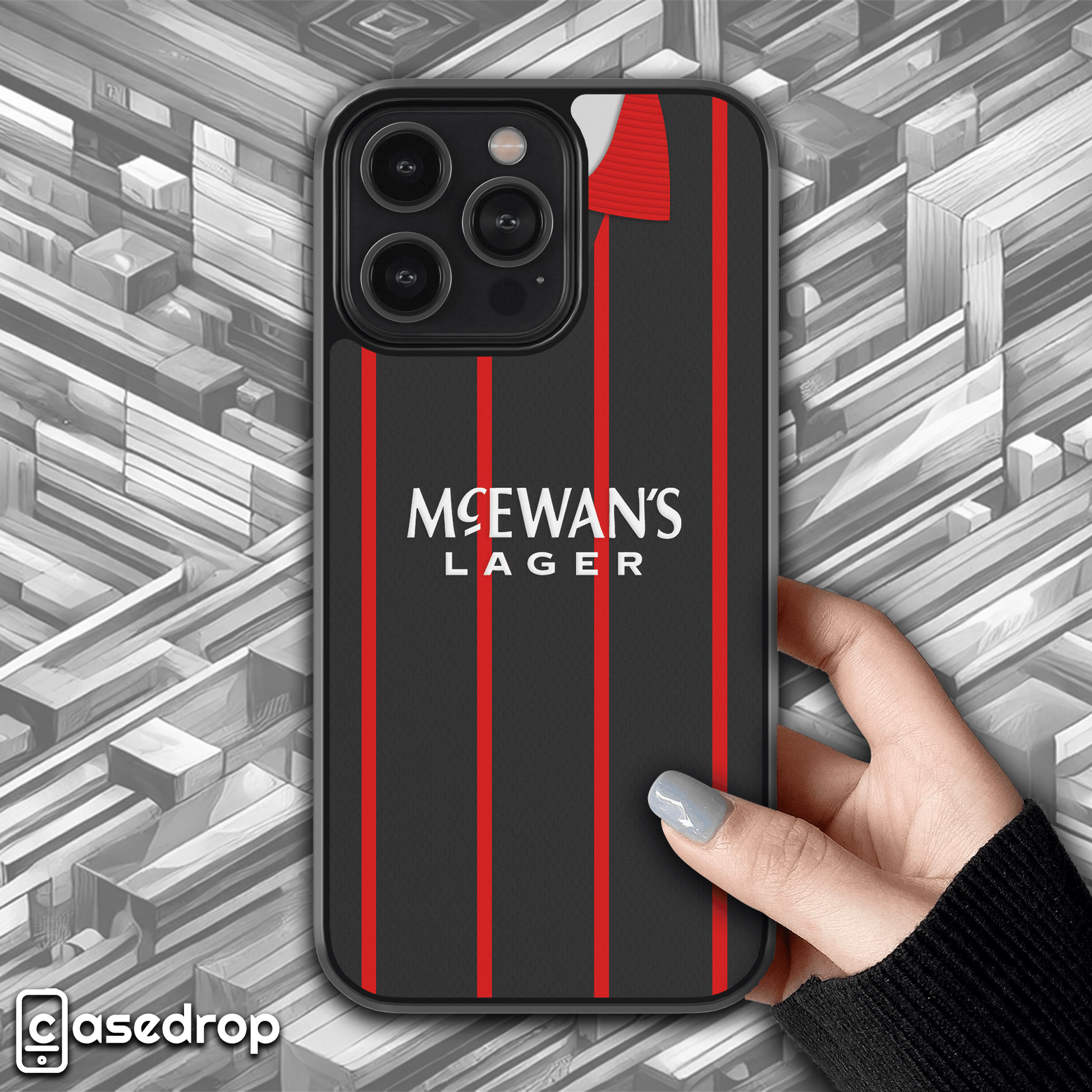 Blackburn Rovers retro football phone case, 1995 away kit design