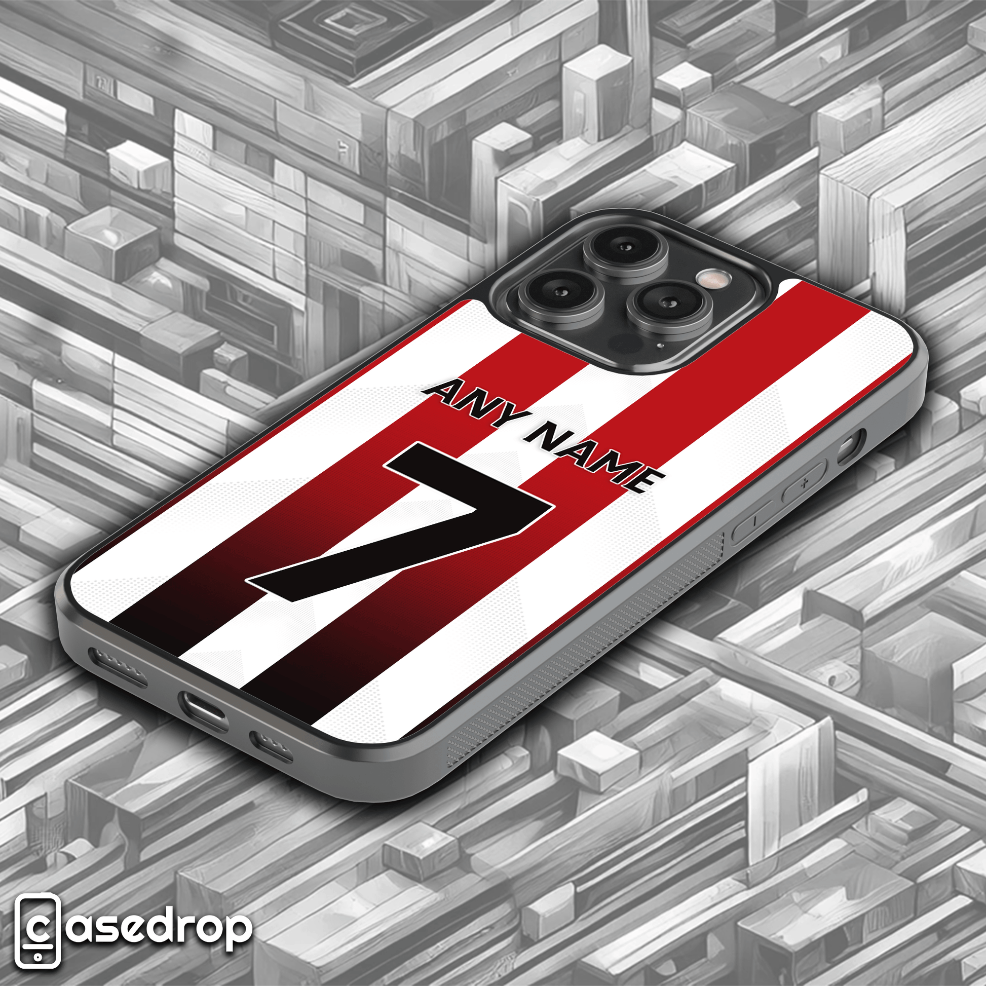 Custom name and number Brentford phone cover – red and white design