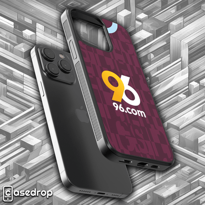 Burnley 96.com sponsor logo football phone cover for iPhone, Samsung and Google Pixel phone models