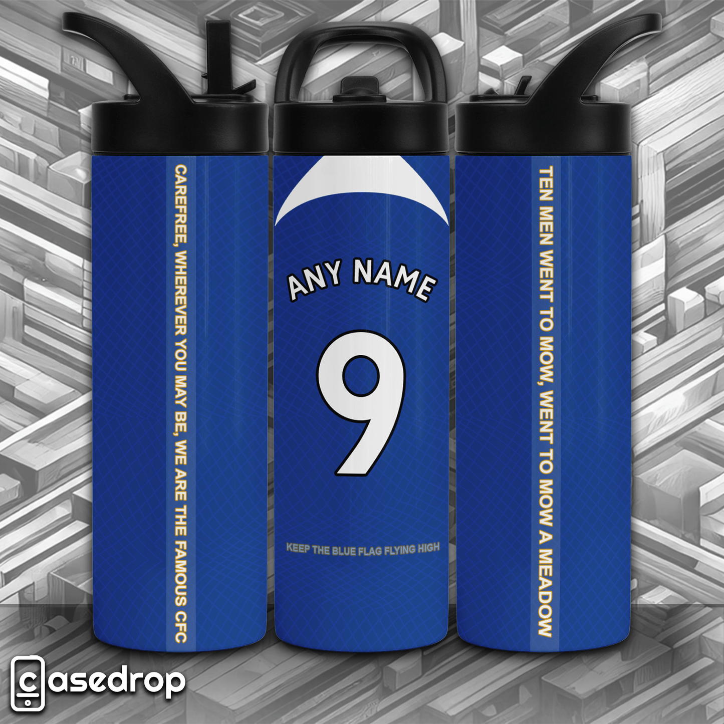 Chelsea personalised name & number 20oz sports tumbler