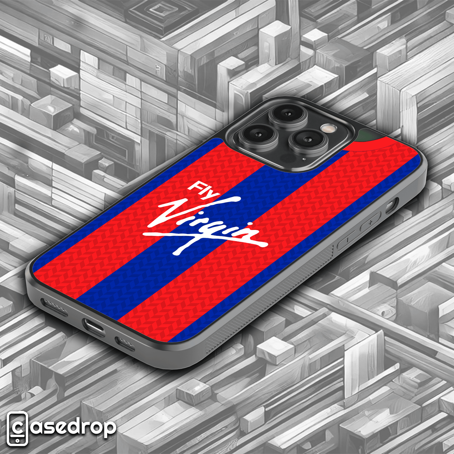Classic Crystal Palace home kit phone cover – red and blue striped design