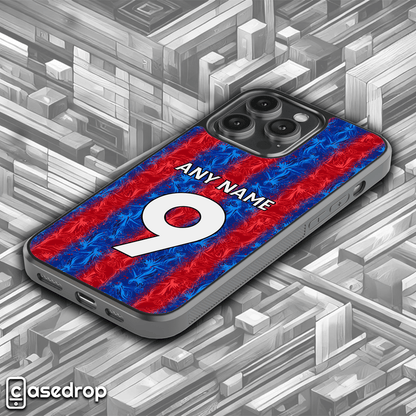 Custom name and number Crystal Palace phone cover – red and blue design
