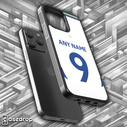 Leeds United FC 2025 home shirt phone case with customisation