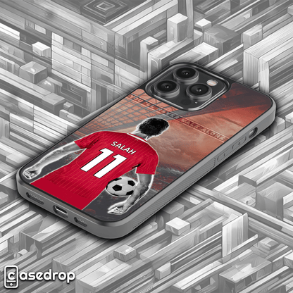Custom Liverpool FC phone case with stadium background, iPhone & Samsung