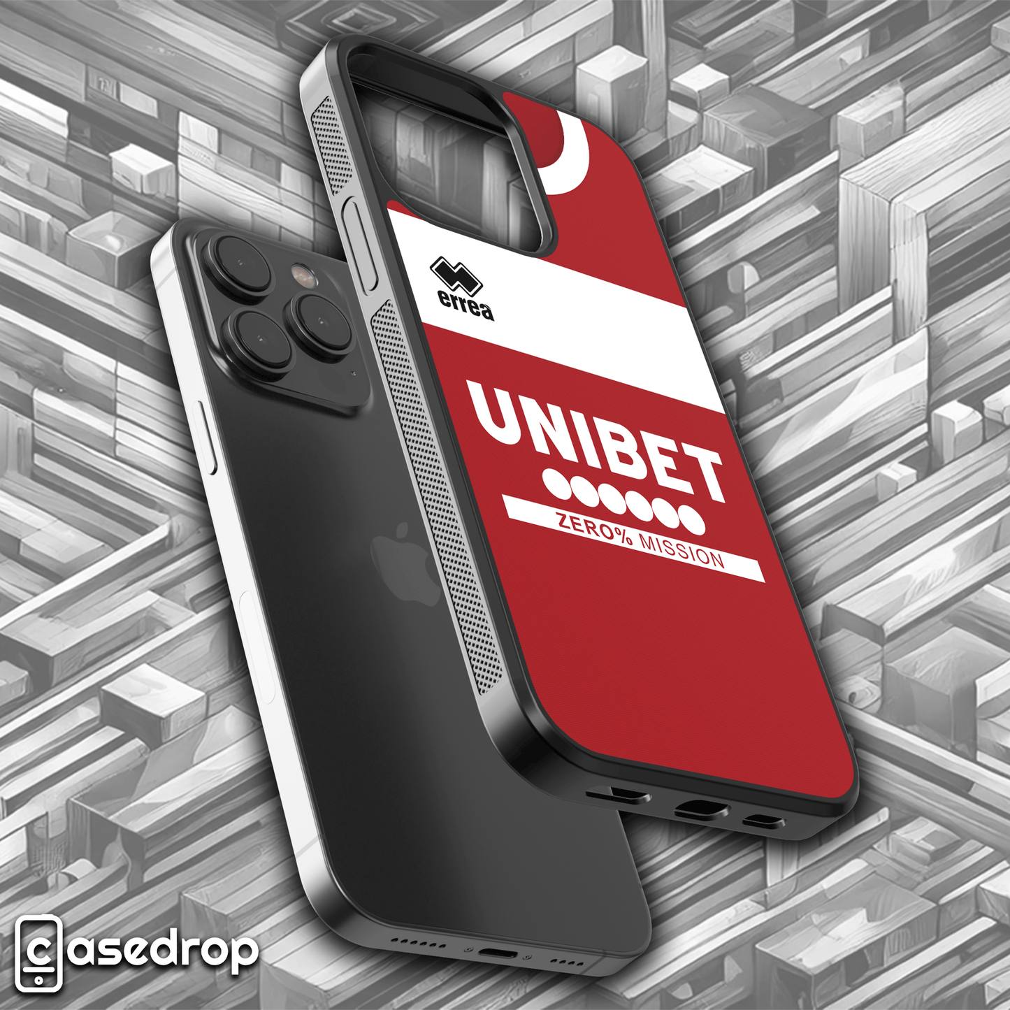 Erreà logo Boro home kit football phone cover design for iPhone, Samsung and Google Pixel phone models