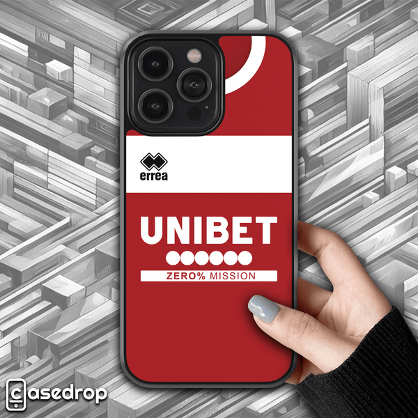 Middlesbrough FC 2024 2025 home football kit phone case for iPhone, Samsung and Google Pixel phone models
