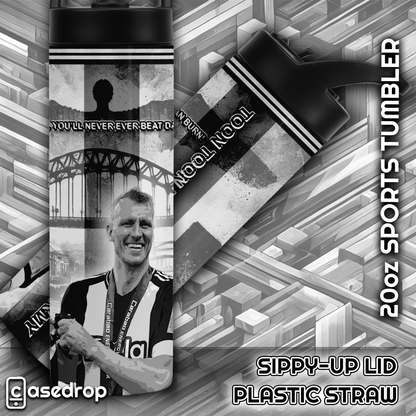 Black-and-white Newcastle sports tumbler for Geordie Army fans