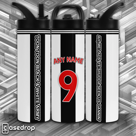 Newcastle personalised 20oz sports tumbler with name and number