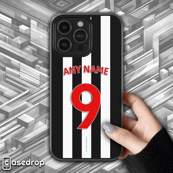 Newcastle United personalised phone case, custom football shirt design