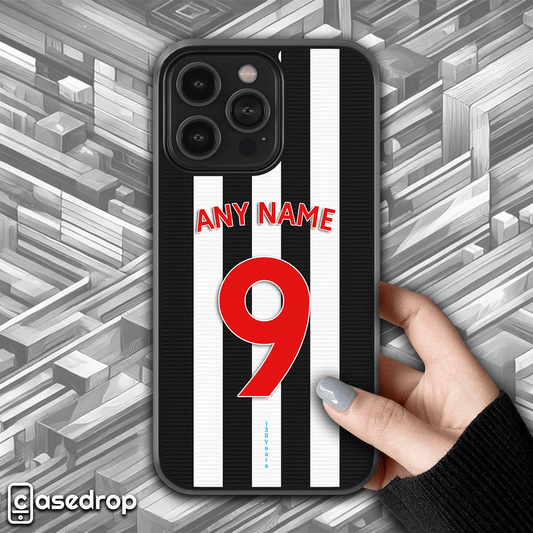 Newcastle United personalised phone case, custom football shirt design