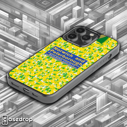 Classic Norwich City 1993 home football shirt design on a phone case