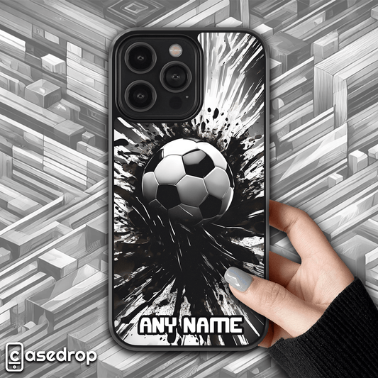 Personalised Black and White Football Phone Case