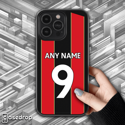 AFC Bournemouth 2025 home kit phone case – personalised football design