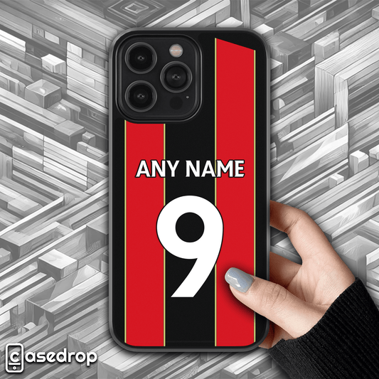 AFC Bournemouth 2025 home kit phone case – personalised football design