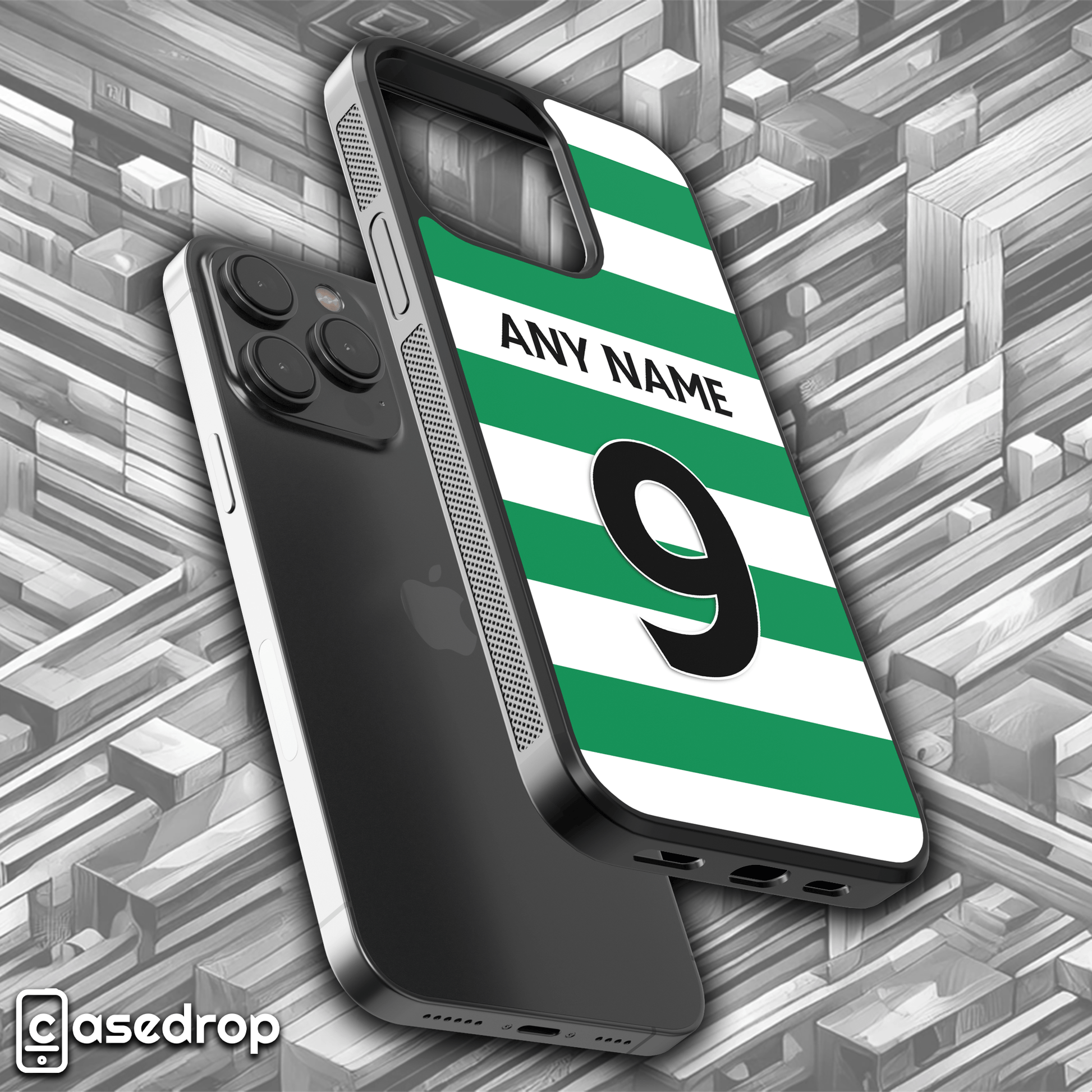Celtic Hoops Phone Cover – Durable Rubber TPU Football Case