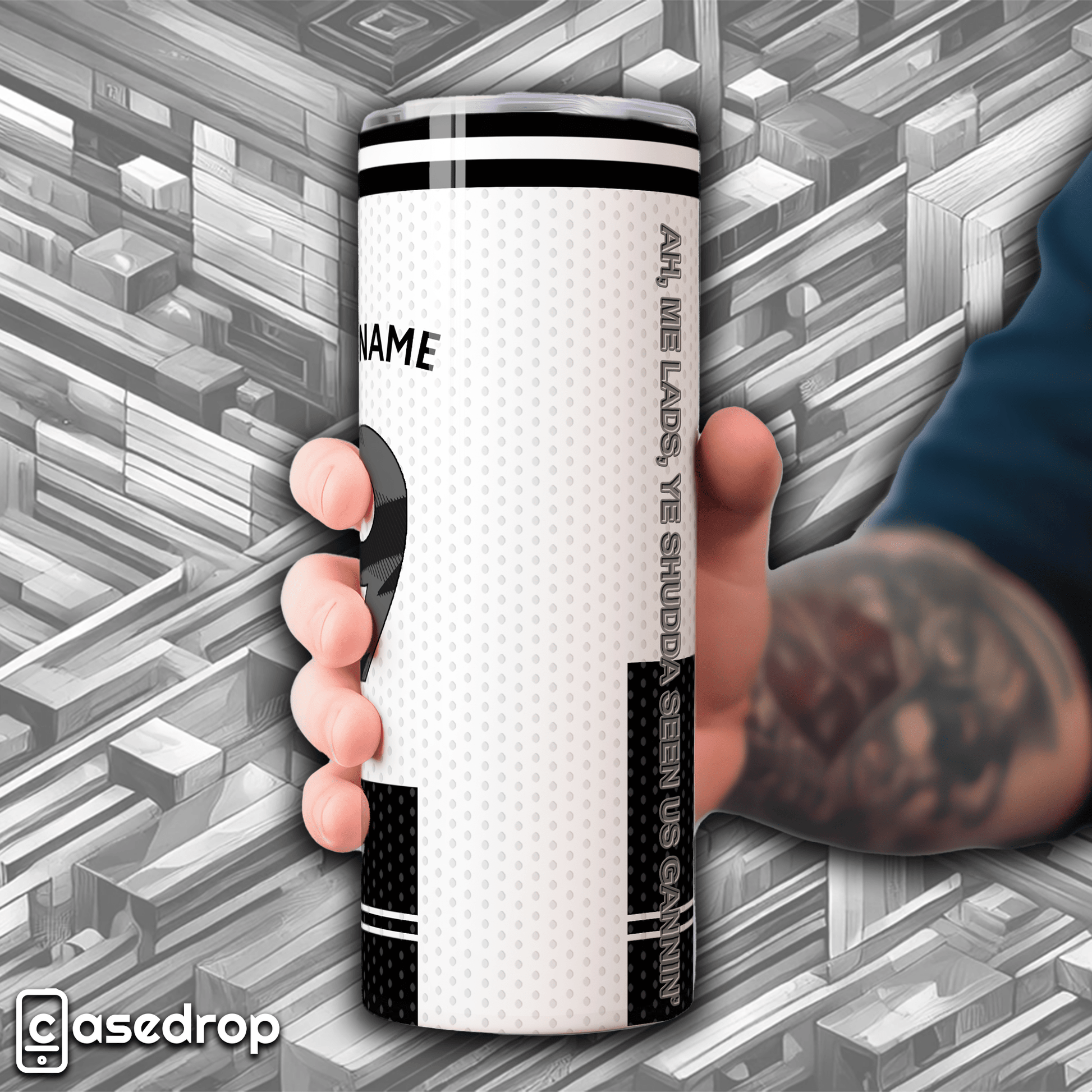 Football-themed Newcastle drink tumbler with personalisation option and sleek finish