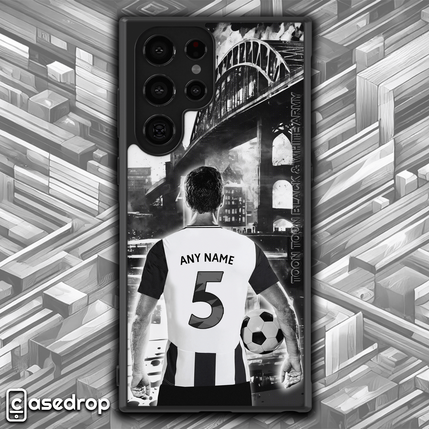 Personalized Newcastle Football Case with Custom Name and Number for Dedicated Toon Army Fans