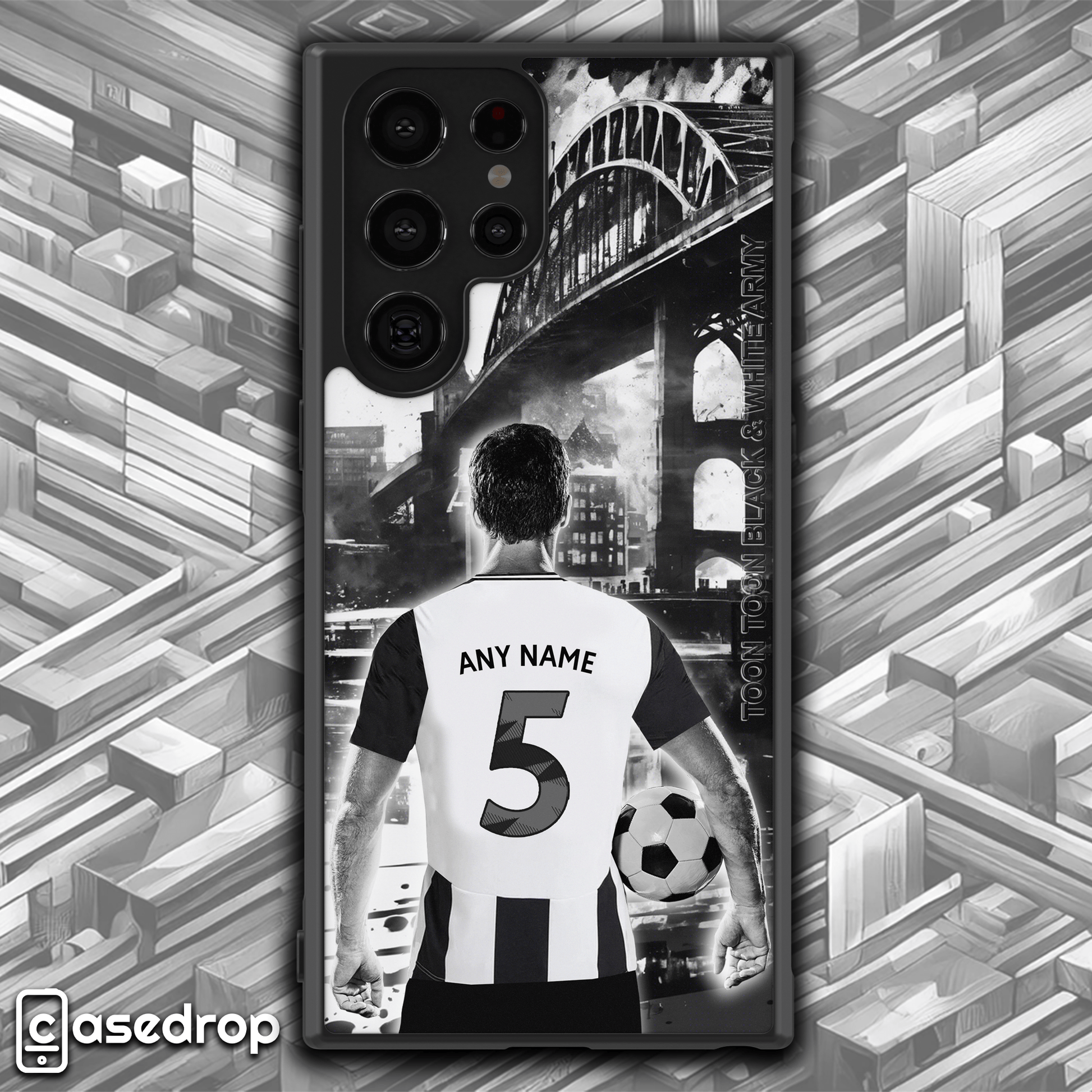 Personalized Newcastle Football Case with Custom Name and Number for Dedicated Toon Army Fans