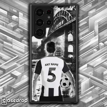 Personalized Newcastle Football Case with Custom Name and Number for Dedicated Toon Army Fans