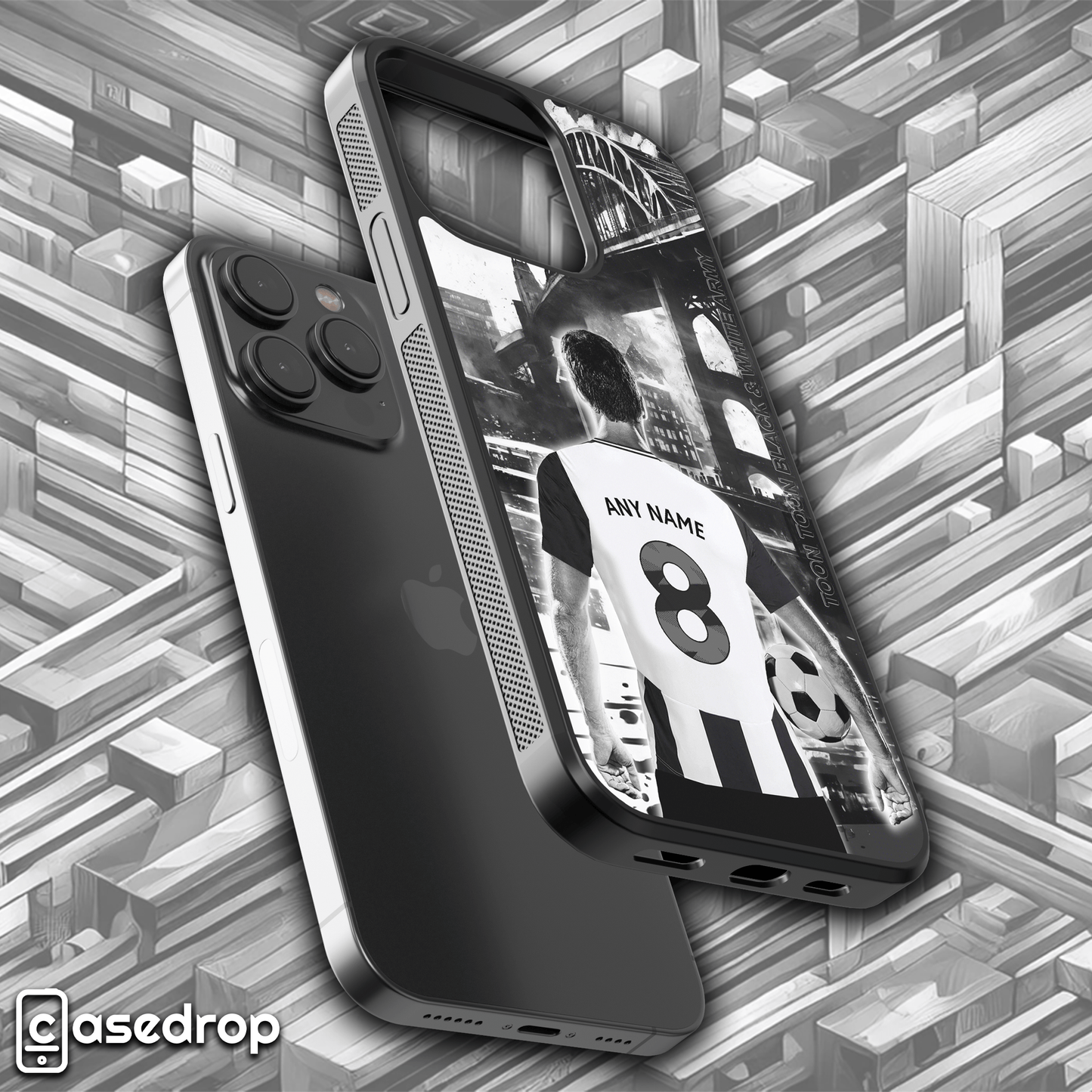 Custom Newcastle United Phone Cover Featuring Editable Name and Squad Number - Toon Army Gift