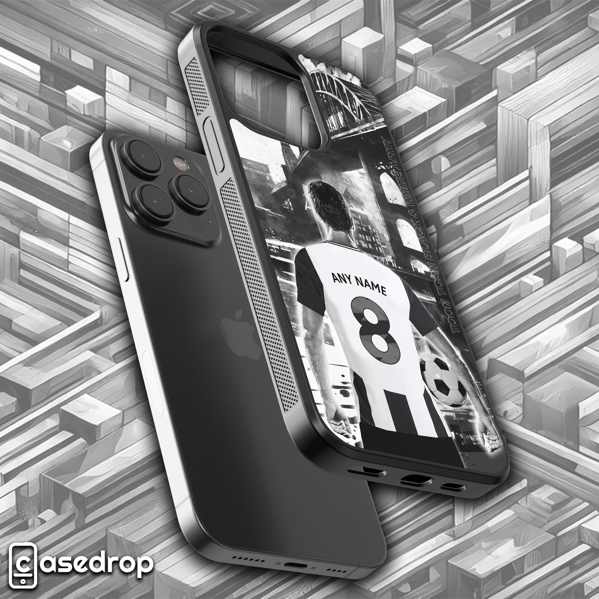 Custom Newcastle United Phone Cover Featuring Editable Name and Squad Number - Toon Army Gift