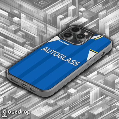 Vintage Chelsea FC phone cover inspired by classic Umbro design