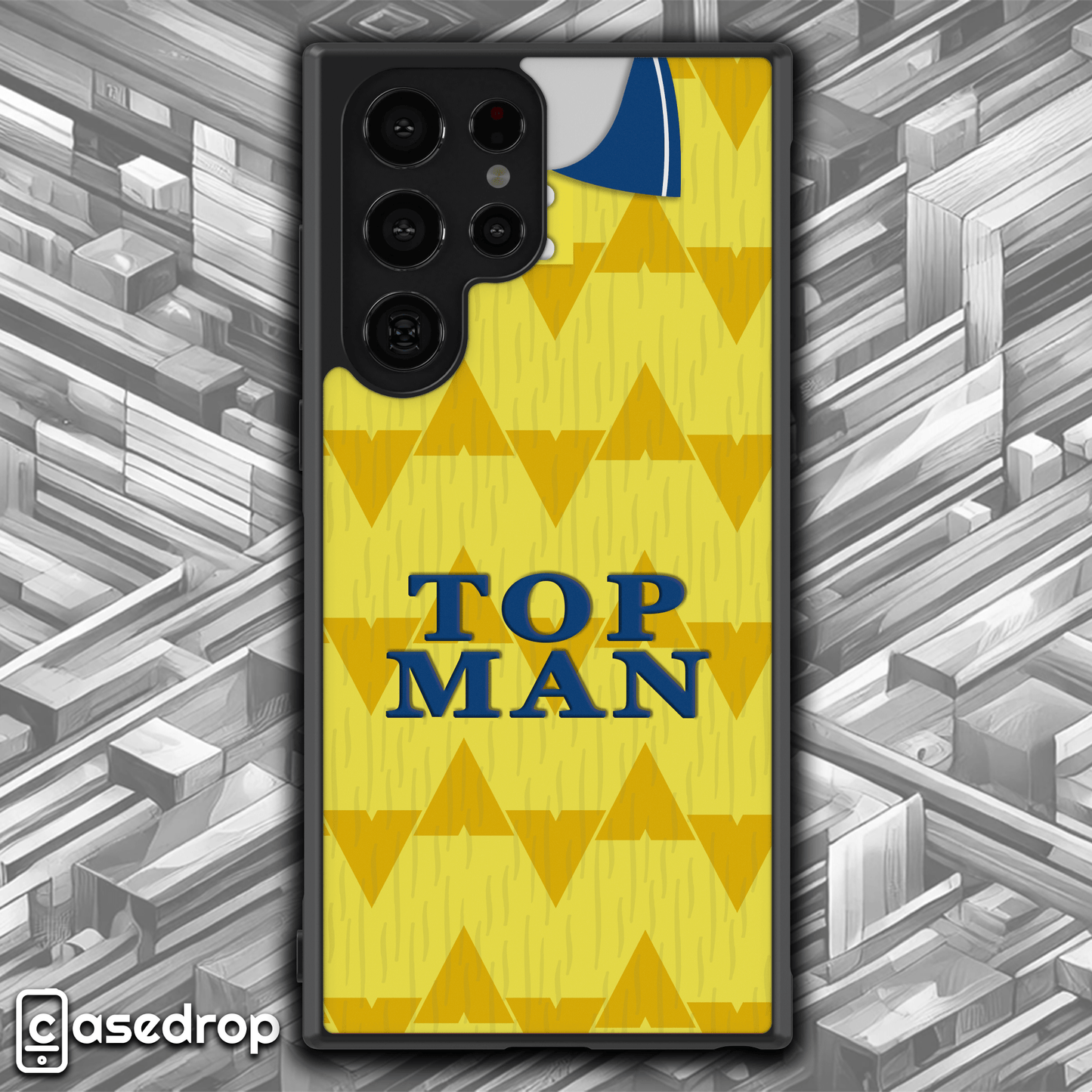 Classic Leeds United Phone Case – Bold Yellow & Blue 80s Football Tribute