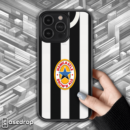 Retro Newcastle 1995 Home Kit-Themed Phone Case with Classic Black and White Stripes
