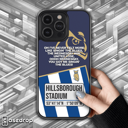 Sheffield Wednesday football phone case – Hillsborough lyrics & coordinates for iPhone, Samsung & Google Pixel