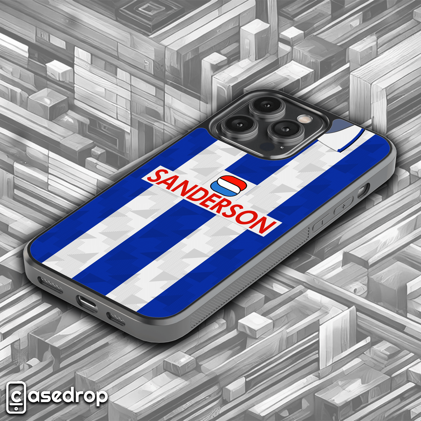 Sheffield Wednesday phone case, classic blue & white striped football kit
