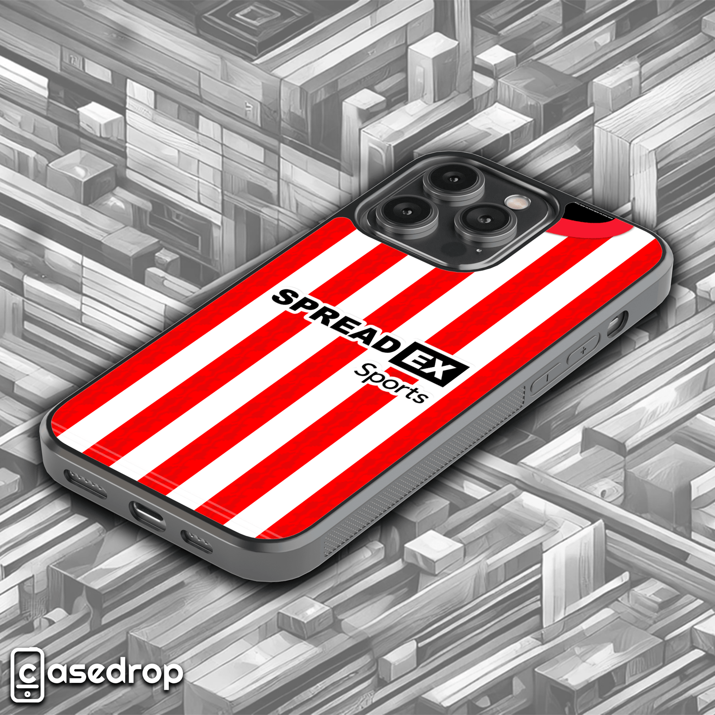 Red and white striped Sunderland phone case for iPhone & Samsung & Google Pixel