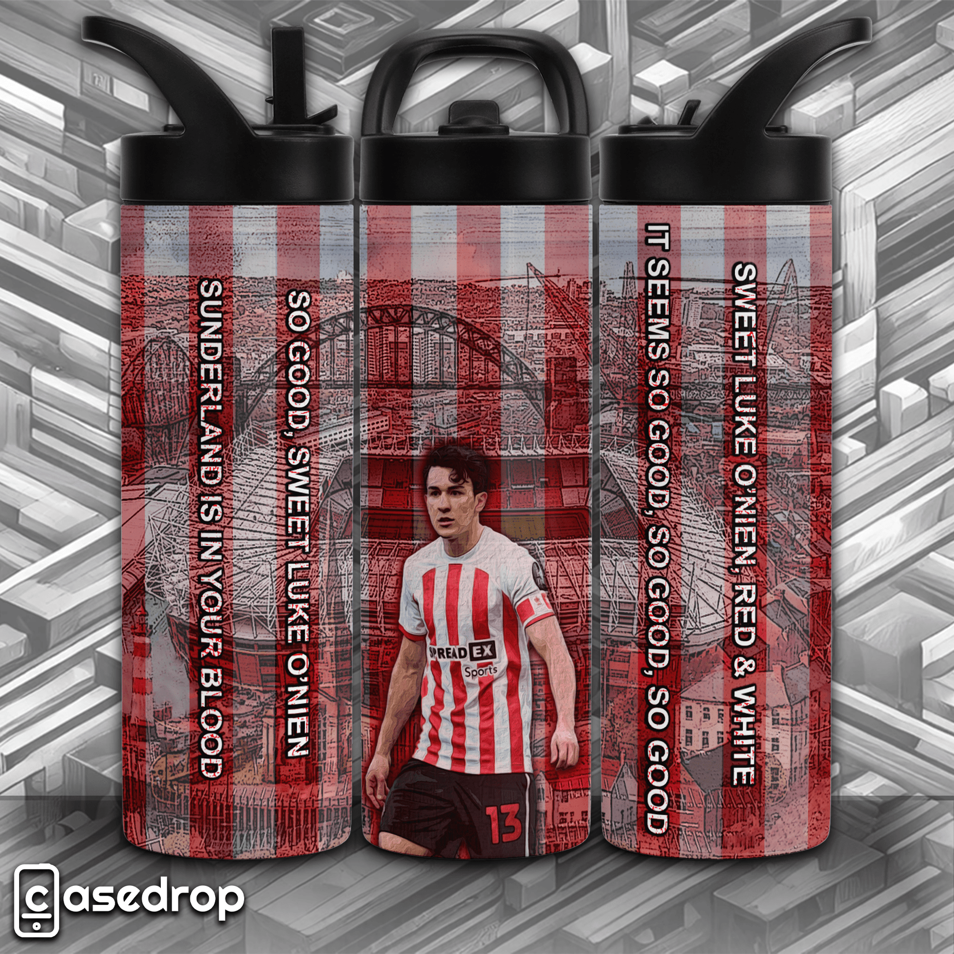 Sunderland football Luke O'Nien sports tumbler – 20oz insulated cup