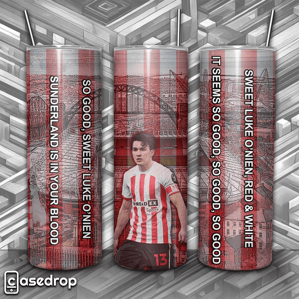 Sunderland Luke O'Nien football tumbler – red and white fan cup