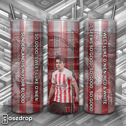 Sunderland Luke O'Nien football tumbler – red and white fan cup