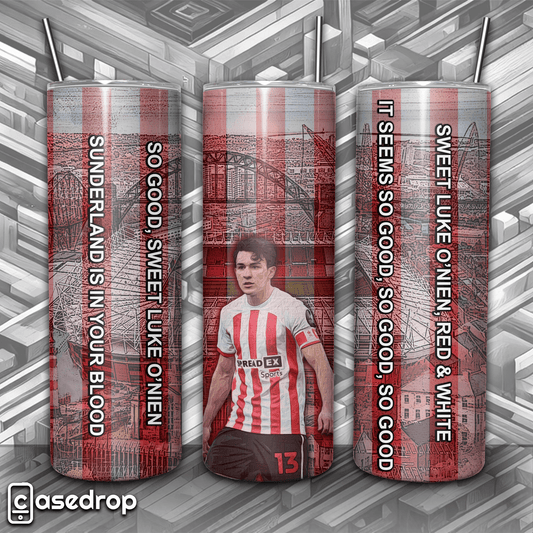 Sunderland Luke O'Nien football tumbler – red and white fan cup