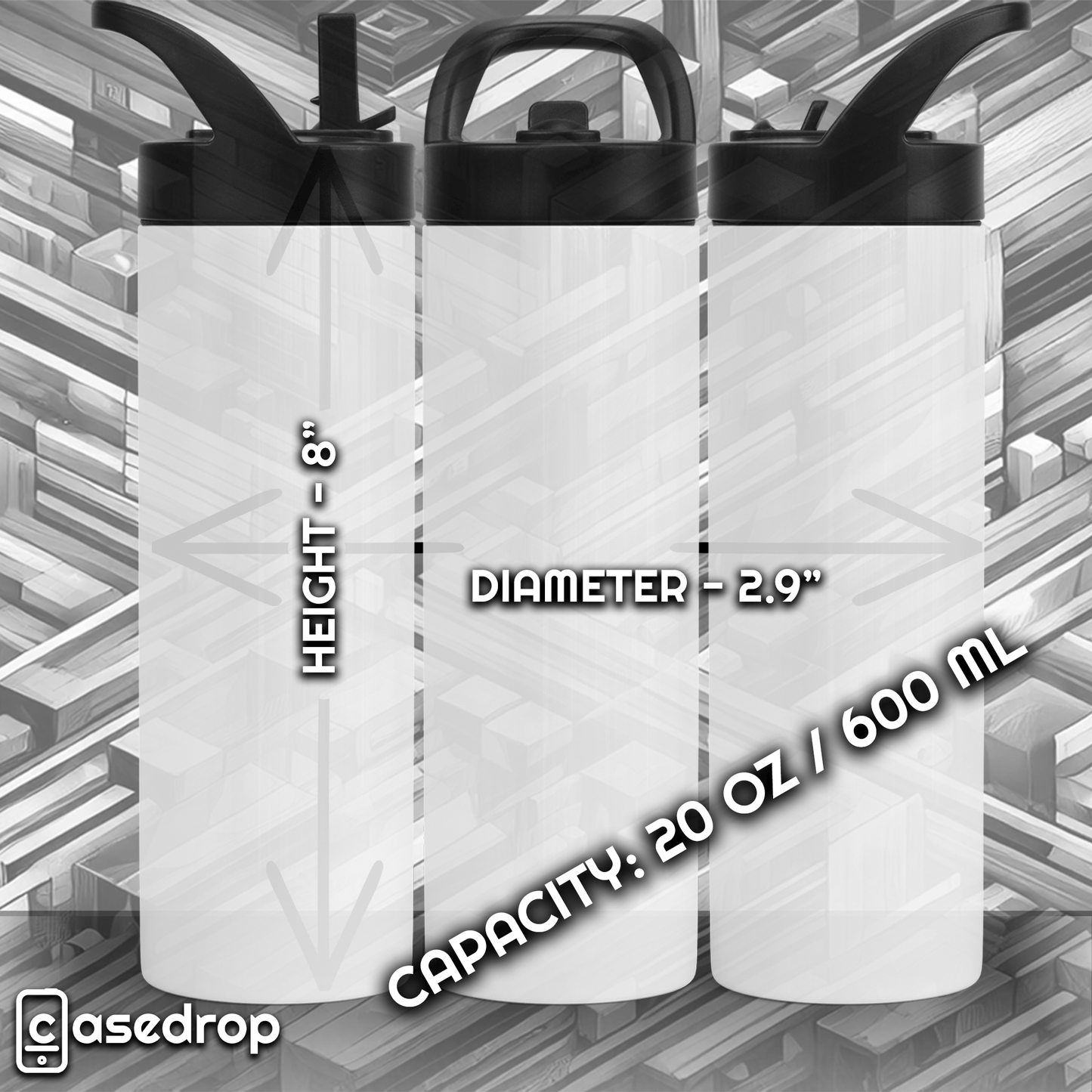 20oz sports tumbler size guide – height, diameter, and capacity specifications