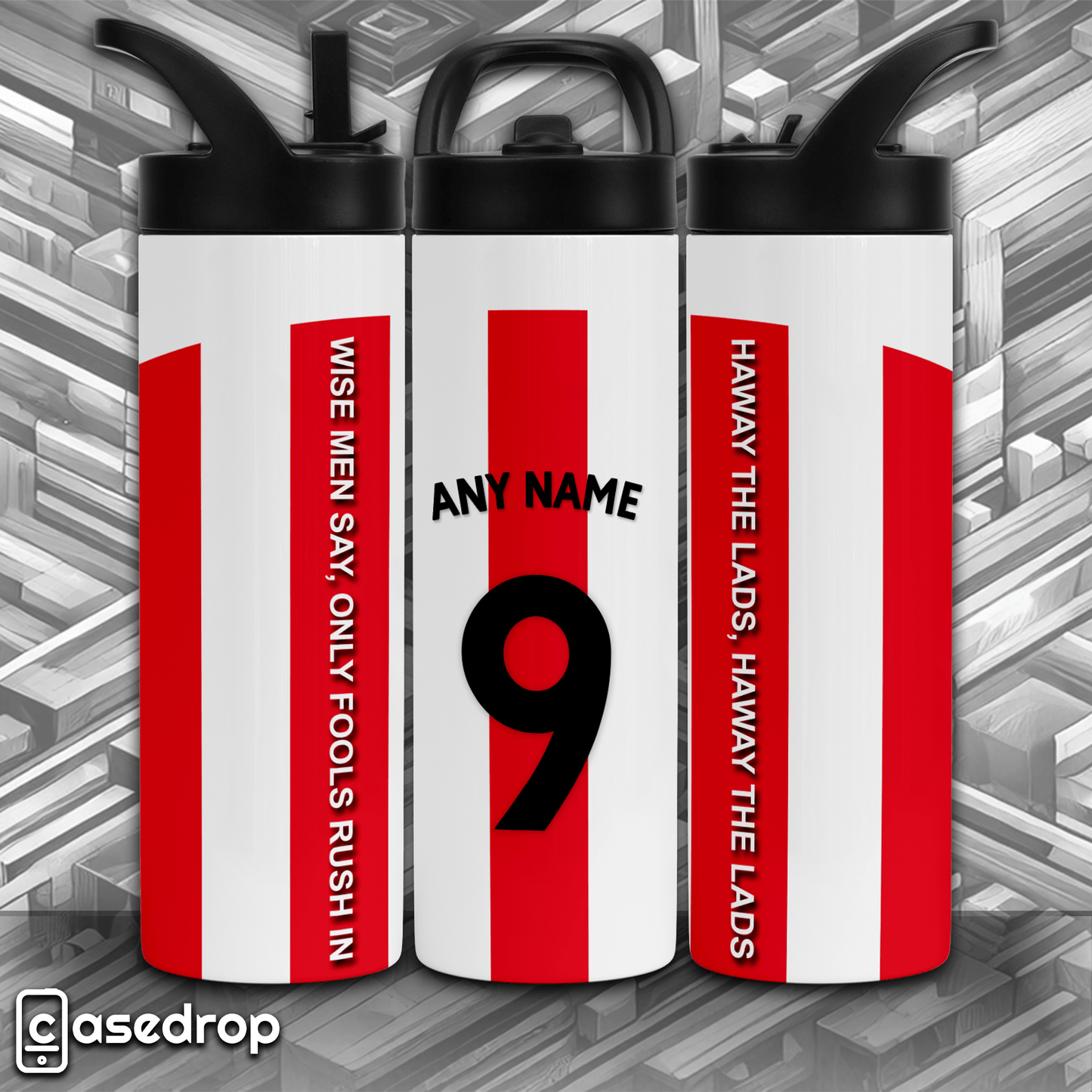 Sunderland personalised 20oz sports tumbler with name and number