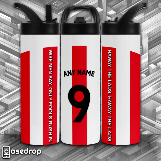 Sunderland personalised 20oz sports tumbler with name and number