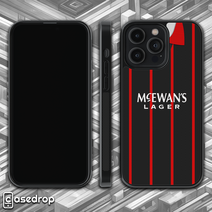 Rotating view of Blackburn Rovers retro football phone case, 1995 away kit