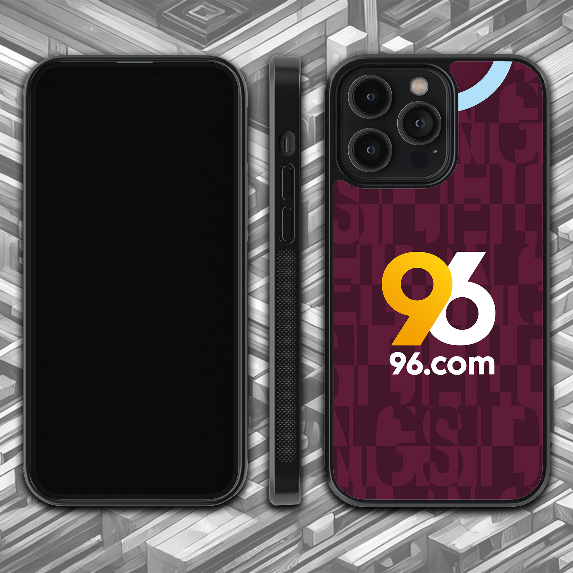 360 gif view of Burnley FC 2024 2025 home kit phone case for iPhone, Samsung and Google Pixel phone models