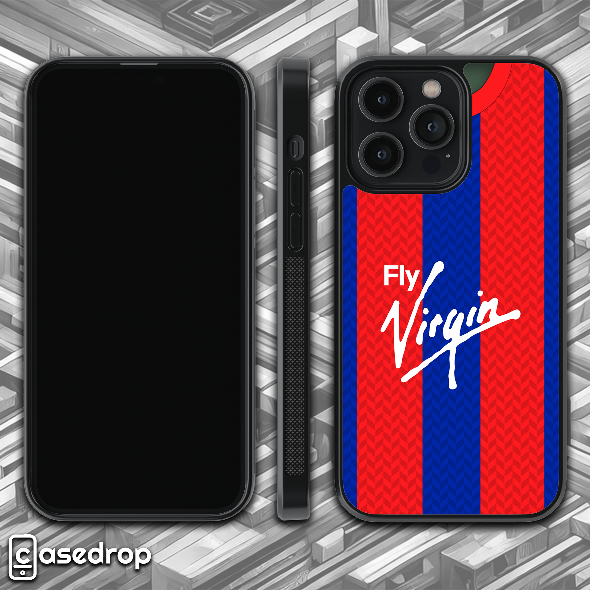 360 rotating view – Crystal Palace 1990/91 retro football phone case with home kit design