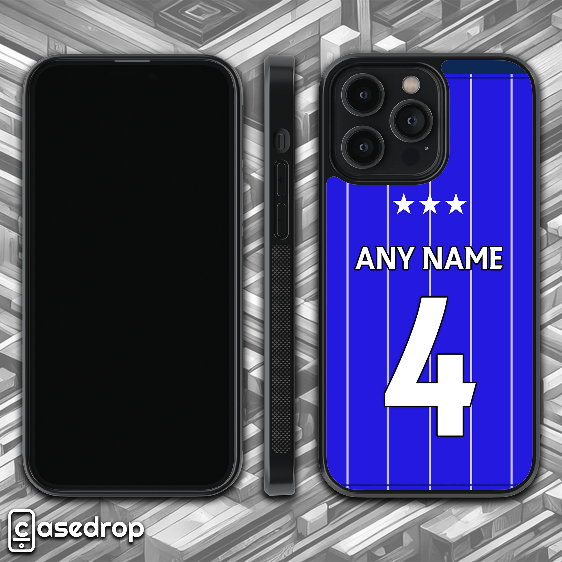 Rotating Ipswich Town 2025 personalised football shirt phone case