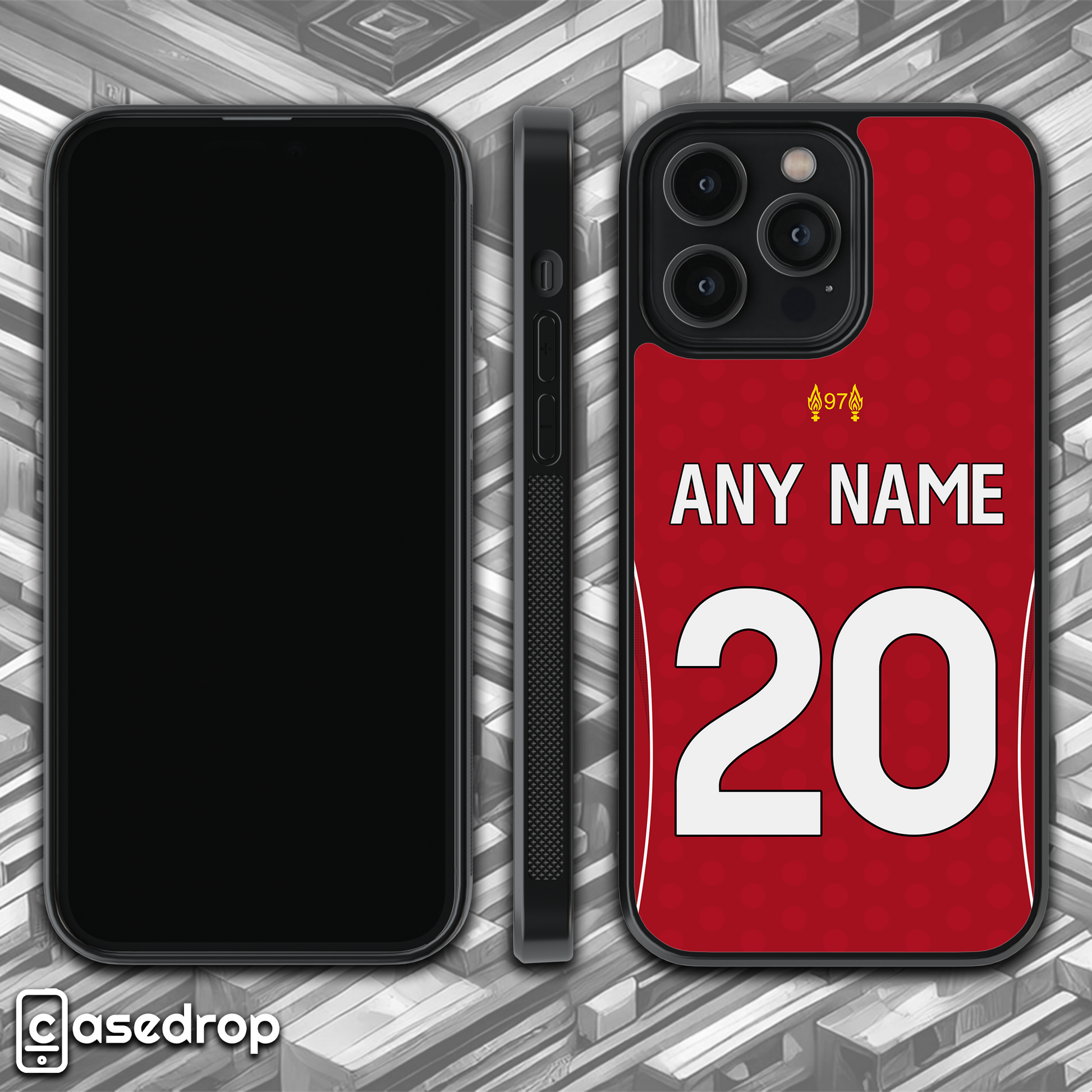 360 gif view of liverpool 2025 home kit phone case design for iPhone, Samsung and Google Pixel phone models